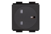Kabels - diversen - Crestron Electronics Crestron FT2A-PWR-UK series FT2A-PWR-UK-1-BASIC - power socket mechanism - 1 power socket - black - FT2A-PWR-UK-1-BASIC