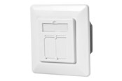 Stopcontacten en stekkerdozen - Nedis - socket-outlet - 2 network sockets - white - CCBW89200IV