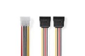 Voedingskabel (intern) - Nedis Internal Power cable | Molex Male | 2x SATA 15-Pin Female - CCGB73520VA015