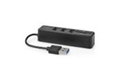 USB hub - Nedis USB-hub | 1x USB-A | 3x USB A Female | 5 port(s) USB hub - 3 - USB 2.0 - Zwart - CCGB60250BK01