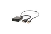 Beelscherm- en tv-kabel - Nedis HDMI Adapter | HDMI Connector | DisplayPort Male / USB-A Male - CCGB34300BK02