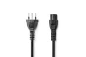 Voedingskabel (intern) - Nedis Power Cable | CH Type 12 | IEC-320-C5 | Straight | Straight | Nickel Plated | 2.00 m - CEGL11220BK20