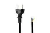 Voedingskabel (extern) - Nedis Power Cable | Plug with earth contact male | Open | Straight | Straight | Nickel Plated | 3.00 m - CEGL11930BK