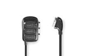 Beelscherm- en tv-kabel - Nedis SCART Switchbox | SCART Male | 3x SCART Female | Nickel Plated - CVGB31835BK05