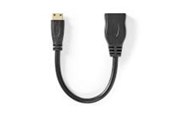 Beelscherm- en tv-kabel - Nedis High Speed HDMI Cable with Ethernet | 4K@30Hz | 10.2 Gbps | 0.20 m | Round | PVC | Black - CVGB34590BK02