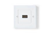 Beelscherm- en tv-kabel - Nedis HDMI Wall Box | 4K@60Hz | HDMI™ Output | Black | 18 Gbps | Gold Plated - CVGB34950WT