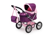 Pop, teddybeer en materiaal - Bayer Design Doll's Pram Trendy - Plum - 13057AA