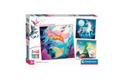 Puzzels - Clementoni Jigsaw Puzzle Super Color Square Fantasy 3x48pcs. Vloer - 25319