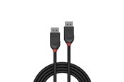 Beelscherm- en tv-kabel - Lindy Black DisplayPort 1.2 Cable - 0.5m - 36490