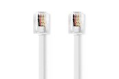 Netwerk - kabel - Nedis TCGL90200WT100 telephone cable - Wit - TCGL90200WT100