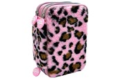 School - Tinka Triple Pencilcase - Leopard Rosa - 8-804206