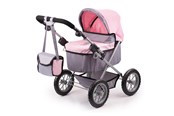Pop, teddybeer en materiaal - Bayer Design Dolls Pram Trendy - Gray/Pink (13008AA) - 13008AA