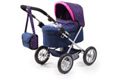 Pop, teddybeer en materiaal - Bayer Design Doll's Pram Trendy - Dark Blue - 13054AA