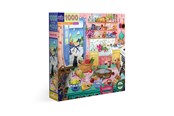 Puzzels - eeBoo Puzzle 1000 pcs - Pink Kitchen - EPZTPNK