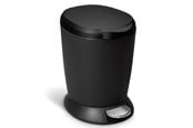 Afvalscheiding - Simplehuman 6L ronde pedaalemmer, zwart plastic - CW1319