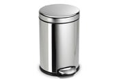 Afvalscheiding - Simplehuman 4,5L ronde pedaalemmer, gepolijst staal - CW1851CB