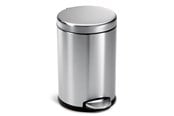 Afvalscheiding - Simplehuman 4,5L ronde pedaalemmer, geborsteld staal - CW1852CB