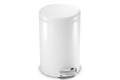 Afvalscheiding - Simplehuman 4,5L ronde pedaalemmer, wit staal - CW1853CB