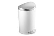 Afvalscheiding - Simplehuman 10L halve ronde pedaalemmer, wit staal - CW1867