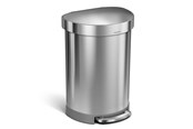 Afvalscheiding - Simplehuman 60L halfronde pedaalemmer, geborsteld roestvrij staal - CW2029