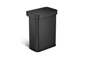 Afvalscheiding - Simplehuman 58L rechthoekige sensor prullenbak met spraakbesturing, zwart - ST2042