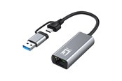 Netwerk-adapter (netwerkkaart, printserver, enz.) - LevelOne USB-0423 2.5 Gigabit Ethernet 2-in-1 USB-C/A Network Adapter - USB-0423