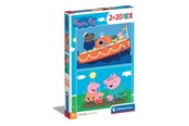Puzzels - Clementoni Jigsaw Puzzle Super Color Peppa Pig 2x20pcs. Vloer - 24797