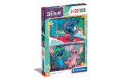 Puzzels - Clementoni Jigsaw Puzzle Super Color Disney Stitch 2x20pcs. Vloer - 24809