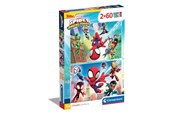 Puzzels - Clementoni Jigsaw Puzzle Super Color Spidey and His Amazing Friends 2x60pcs. Vloer - 21625