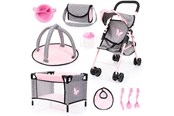 Pop, teddybeer en materiaal - Bayer Design Buggy Set with Butterflies - 21533AB