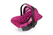Pop, teddybeer en materiaal - Bayer Design Deluxe Car Seat with Canopy for Dolls - Rose w/ dots - 67967AA