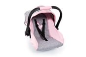 Pop, teddybeer en materiaal - Bayer Design Deluxe Car Seat with Canopy for Dolls - Grey/Pink (67933AA) - 67933AA