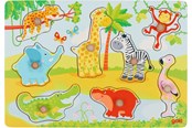 Speelgoed voor baby's - Goki African Animals Lift Out Puzzle - 57397