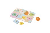 Speelgoed voor baby's - Classic World Wooden Nipple Puzzle Shapes 8pcs. - 40063