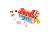Speelgoed voor baby's - Bigjigs Wooden Farm Shape Sorting Box - BB108