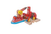 Houten speelgoed - Bigjigs Wooden Rails - Fire Station - BJT261