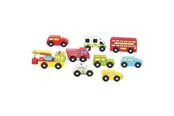 Houten speelgoed - Bigjigs Wooden Vehicles 9 pcs. - BJT060