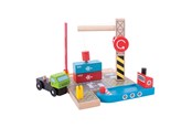 Houten speelgoed - Bigjigs Wooden Rails - Container Shipyard - BJT254
