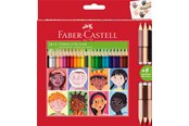 Schrijf- en tekengerei - Faber-Castell Colour pencil triang. 24+3 w. skintones - 511515