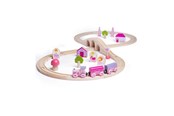 Houten speelgoed - Bigjigs Wooden Train Set - Pink 40pcs. - BJT022
