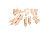 Houten speelgoed - Bigjigs Wooden Expansion Set Rails and Bends 24 pcs - BJT057