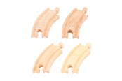Houten speelgoed - Bigjigs Wooden Rails - Short Bends 4 pcs. - BJT110