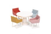 Pop, teddybeer en materiaal - Lundby basic dining room set - 18027