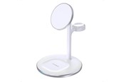 Mobiel - Adapters & Opladers - Choetech Wireless charger with stand 2in1 (white) - T585-F