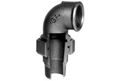 Schroefdraadfittingen - +GF+ angle union 90° black 2'' sleeve nipple - 770098109