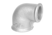 Schroefdraadfittingen - +GF+ angle 90° galvanized reduced 1 1/4-1/2'' socket-socket - 770090232