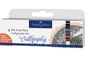 Schrijf- en tekengerei - Faber-Castell India ink Pitt Artist Pen C 4ct stand. - 167504