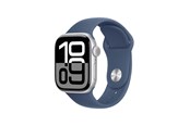 Smartwatch, Sporthorloge en Activity Tracker - Apple Watch Series 10 GPS + Cellular 42mm - Silver Aluminium Case with Denim Sport Band - S/M - MWX33QN/A