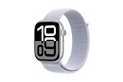 Smartwatch, Sporthorloge en Activity Tracker - Apple Watch Series 10 GPS + Cellular 46mm - Silver Aluminium Case with Blue Cloud Sport Loop - MWY23QN/A