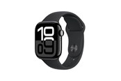 Smartwatch, Sporthorloge en Activity Tracker - Apple Watch Series 10 GPS + Cellular 46mm - Jet Black Aluminium Case with Black Sport Band - M/L - MWY43QN/A